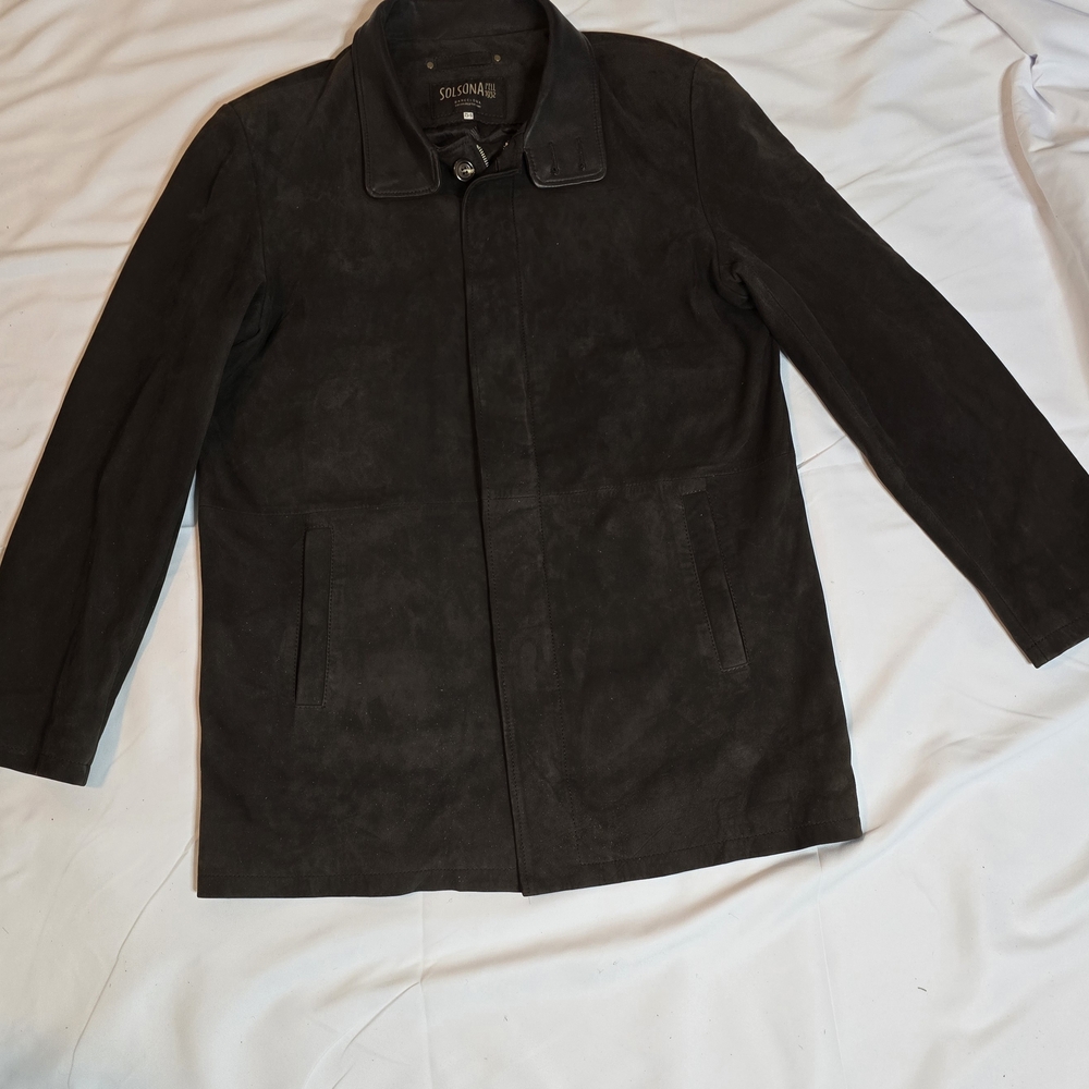 Sol Sona Men's Brown Leather Lightweight Jacket Size 54